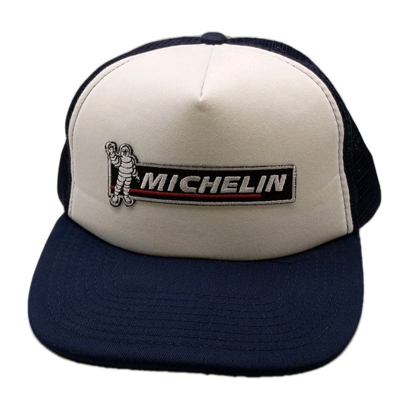 Michelin Man Tires Trucker Hat Snapback Adjustable Mesh Embroidered Logo Decky - Picture 1 of 8